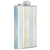Beach Blue Cream Stripes Flachmann (Rechts)