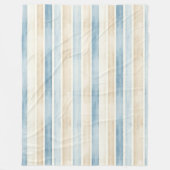 Beach Blue Cream Stripes Fleecedecke (Vorderseite)