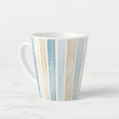 Beach Blue Cream Stripes Milchtasse (Linke Ecke)