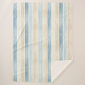 Beach Blue Cream Stripes Sherpadecke (Vorderseite)