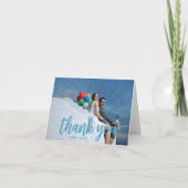 Beach Blue Foto Vielen Dank Dankeskarte (Vorderseite)