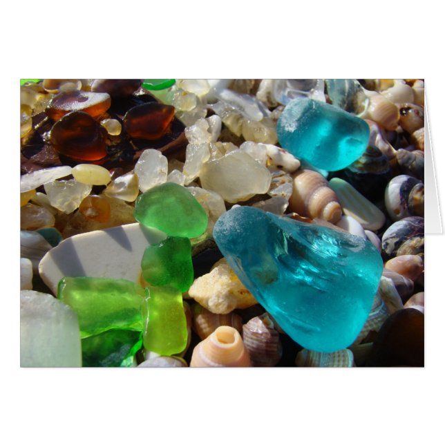 Beach Blue Green Sea Glass Agate Rocks Muscheln (Vorderseite (Horizontal))