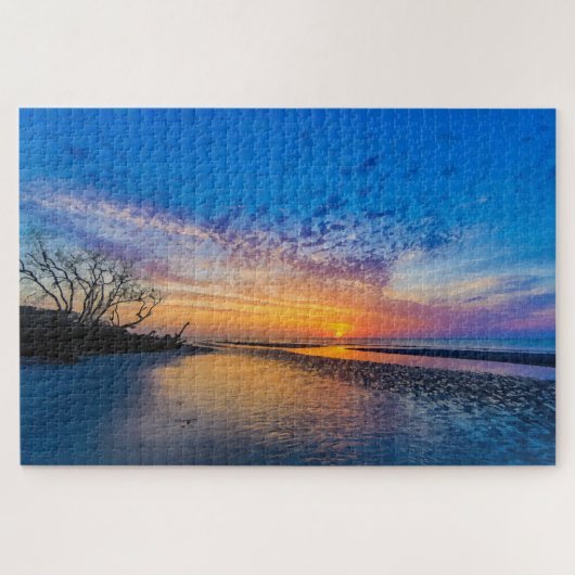Beach Blue Hour Beaufort SC Puzzle (Horizontal)
