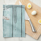 Beach Blue Imitats Wood Starfish Geschirrtuch (Viertel Falte)