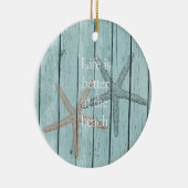 Beach Blue Imitats Wood Starfish Keramik Ornament (Rechts)