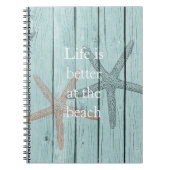 Beach Blue Imitats Wood Starfish Notizblock (Vorderseite)