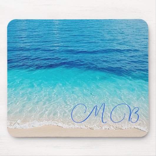 Beach Blue Ocean Aqua Sea Sky Urlaub Mousepad (Vorne)