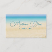 Beach Blue Ocean Coastal QR Code Modern Visitenkarte (Vorderseite)