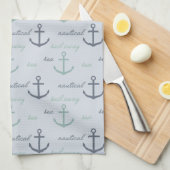 Beach Blue Ocean Nautical Sea Anchors Küchentuch (Viertel Falte)