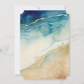 Beach Blue Ocean Sand Wedding Einladung (Rückseite)
