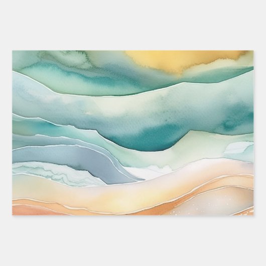 Beach Blue Ocean Sand Wedding Geschenkpapier Set (Vorderseite 3)