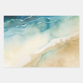 Beach Blue Ocean Sand Wedding Geschenkpapier Set (Vorderseite)