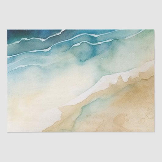 Beach Blue Ocean Sand Wedding Seidenpapier (Vorderseite)