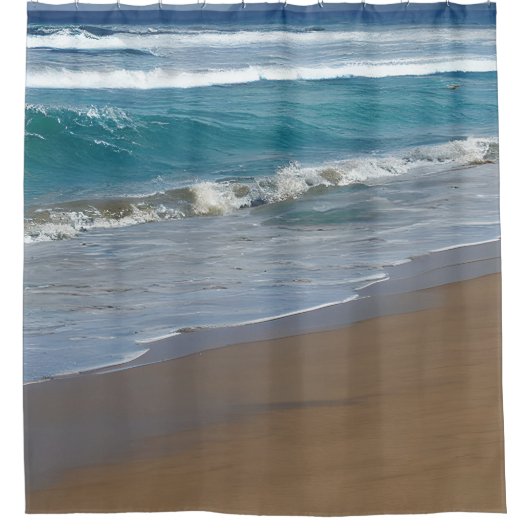 Beach Blue Ocean Waves Duschvorhang (Vorderseite)