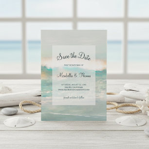 Beach Blue Ocean Waves Hochzeit Save The Date