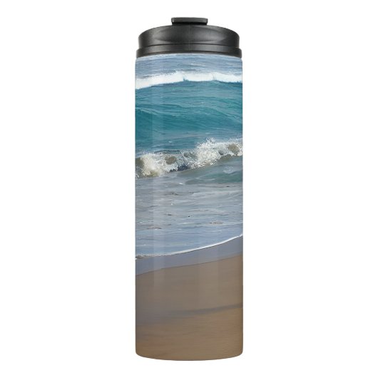 Beach Blue Ocean Waves Thermosbecher (Vorderseite)