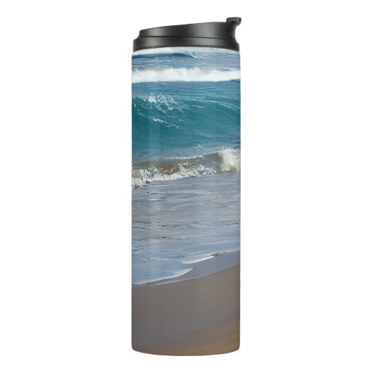 Beach Blue Ocean Waves Thermosbecher (Nach links gedreht)