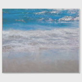Beach Blue Ocean Waves Tropical Coastal Art Geschenkpapier (Flach)