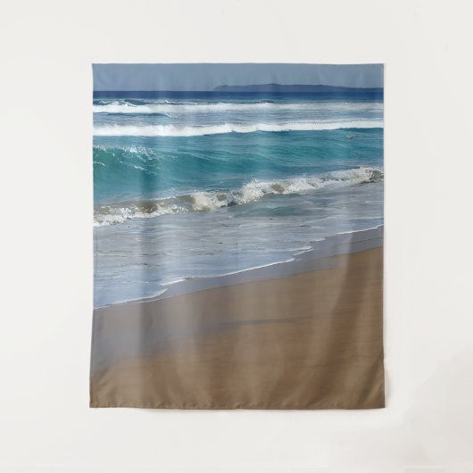 Beach Blue Ocean Waves Wandteppich (Vorderseite)