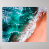 Beach Blue Ocean Welle Küste Poster (Vorne)