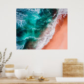 Beach Blue Ocean Welle Küste Poster (Küche)