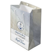 Beach Blue & Sand Nautical Gift Set Packaging Mittlere Geschenktüte (Vorderseite Schrägansicht)