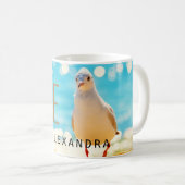 Beach Blue Seagull Personalisiert Kaffeetasse (VorderseiteRechts)