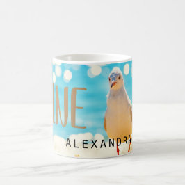 Beach Blue Seagull Personalisiert Kaffeetasse