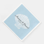 Beach Blue Seashell Wedding Napkins Serviette (Ecke)