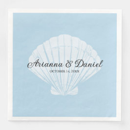 Beach Blue Seashell Wedding Napkins Serviette