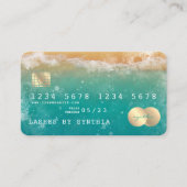 Beach Blue Sky Watercolor Kreditkarte Stil Visitenkarte (Vorderseite)