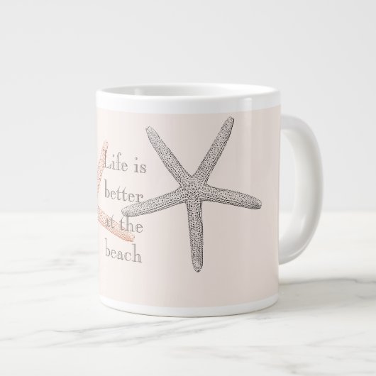 Beach Blue Starfish Jumbo-Tasse (Vorderseite Rechts)