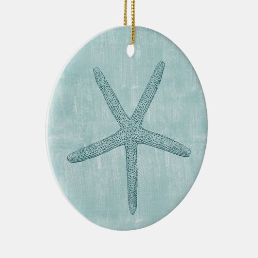Beach Blue Starfish Keramikornament (Rechts)