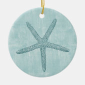 Beach Blue Starfish Keramikornament (Vorne)