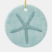Beach Blue Starfish Keramikornament (Hinten)