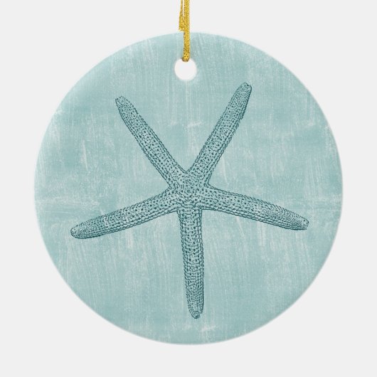 Beach Blue Starfish Keramikornament (Hinten)