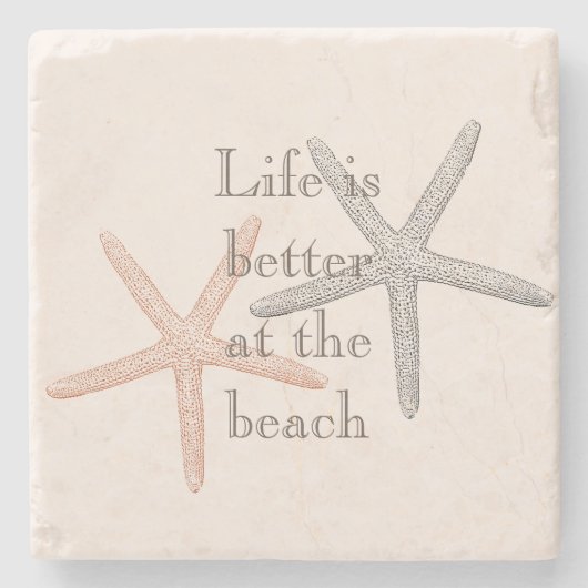 Beach Blue Starfish Steinuntersetzer (Vorderseite)