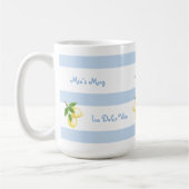 Beach Blue Stripe Dolce Vita PERSONALISIERTE Mug Kaffeetasse (Links)