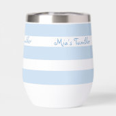 Beach Blue Strp PERSONALIZED Insulated Tumbler Cup (Rückseite)