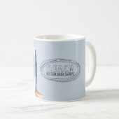 Beach Blue Surf Board Kaffeetasse (VorderseiteRechts)