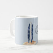 Beach Blue Surf Board Kaffeetasse (Vorderseite Links)