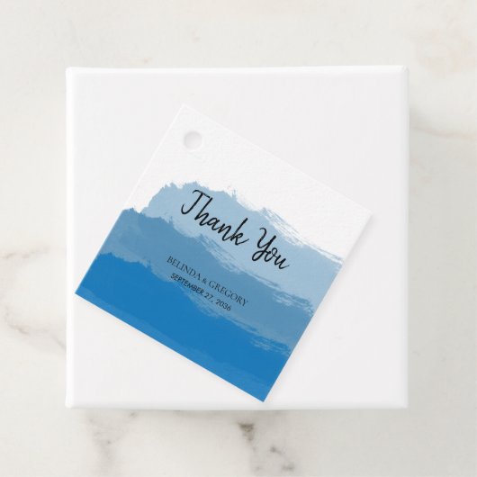 Beach Blue Watercolor Hochzeitsgeschenk Geschenkanhänger (Beispiel)