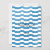Beach Blue Watercolor Wedding Dankeschön Card Dankeskarte (Rückseite)