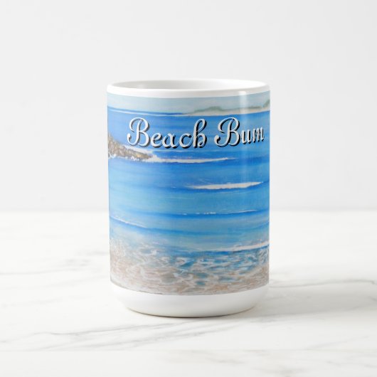 Beach Blue Waves Acrylic Painting Coffee Tasse (Mittel)