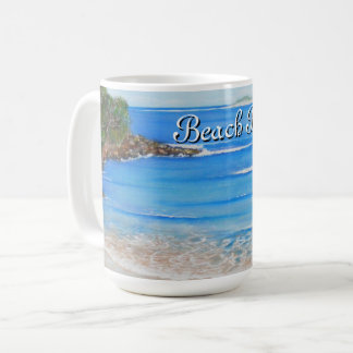 Beach Blue Waves Acrylic Painting Coffee Tasse