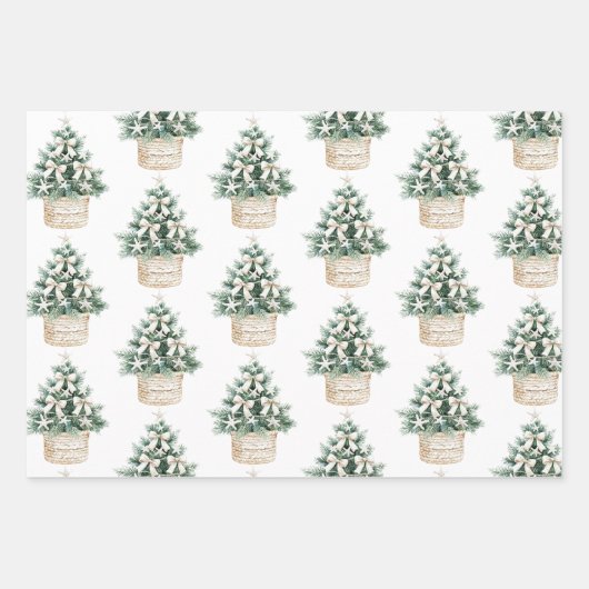 Beach Blue White Christmas Tree Ornaments Geschenkpapier Set (Vorderseite 2)