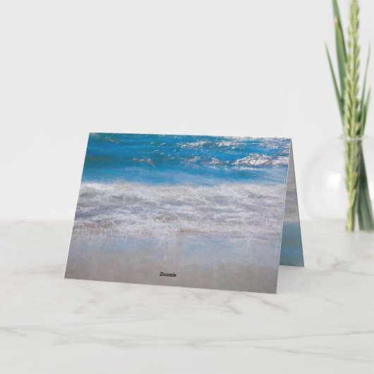 Beach Blue White Coastal Ocean Wave Vielen Dank Dankeskarte (Rückseite)