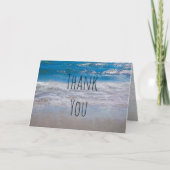Beach Blue White Coastal Ocean Wave Vielen Dank Dankeskarte (Vorderseite)
