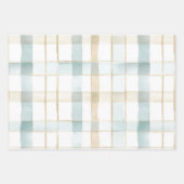 Beach Blue White Cream Plaid Christmas Ornaments Geschenkpapier Set (Vorderseite)