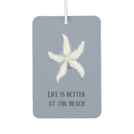 Beach Blue White Starfish Quote Autolufterfrischer